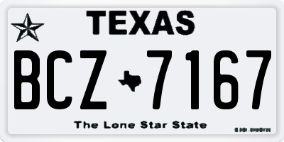 TX license plate BCZ7167