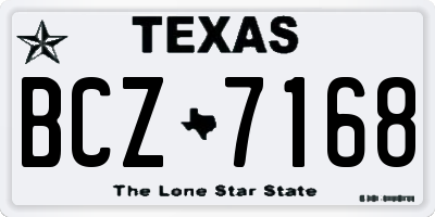 TX license plate BCZ7168