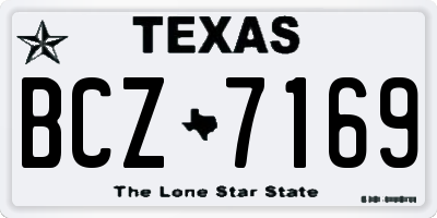 TX license plate BCZ7169