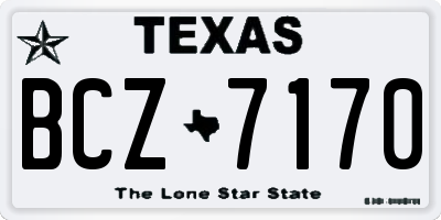 TX license plate BCZ7170