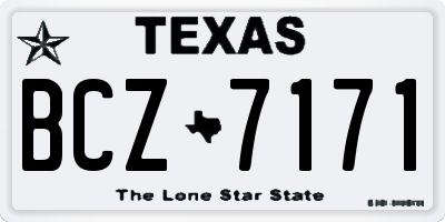 TX license plate BCZ7171