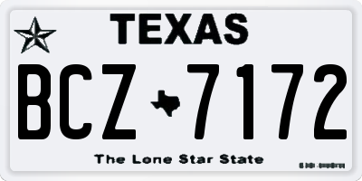 TX license plate BCZ7172