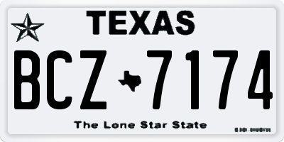 TX license plate BCZ7174