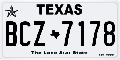 TX license plate BCZ7178