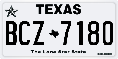 TX license plate BCZ7180