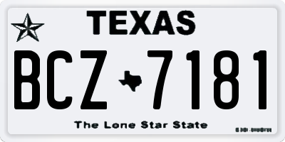 TX license plate BCZ7181