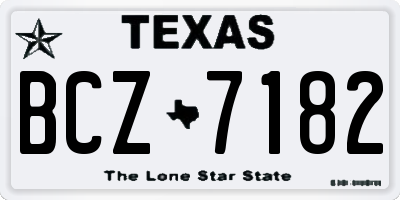 TX license plate BCZ7182