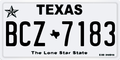 TX license plate BCZ7183