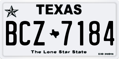 TX license plate BCZ7184