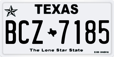 TX license plate BCZ7185