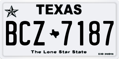 TX license plate BCZ7187