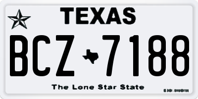 TX license plate BCZ7188