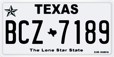 TX license plate BCZ7189