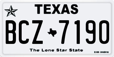 TX license plate BCZ7190