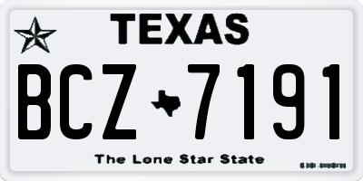 TX license plate BCZ7191