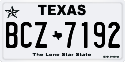 TX license plate BCZ7192