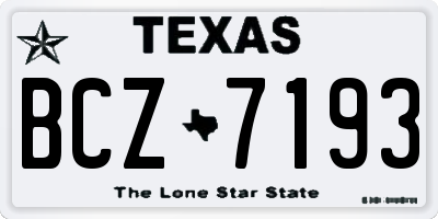 TX license plate BCZ7193