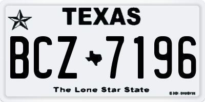 TX license plate BCZ7196