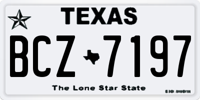 TX license plate BCZ7197