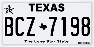 TX license plate BCZ7198