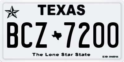 TX license plate BCZ7200