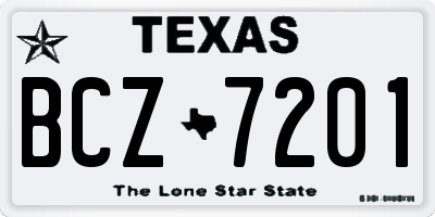 TX license plate BCZ7201
