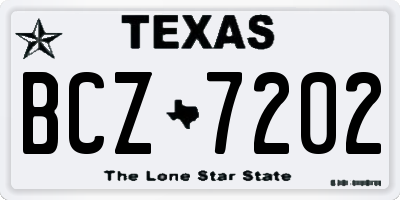 TX license plate BCZ7202