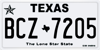 TX license plate BCZ7205