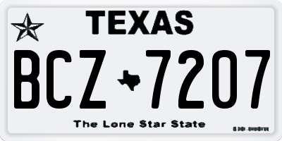 TX license plate BCZ7207