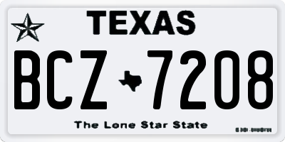 TX license plate BCZ7208