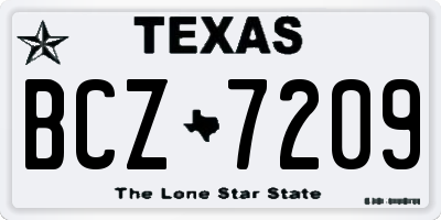 TX license plate BCZ7209