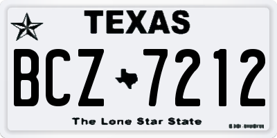 TX license plate BCZ7212