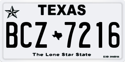 TX license plate BCZ7216