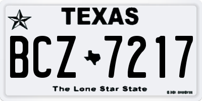 TX license plate BCZ7217