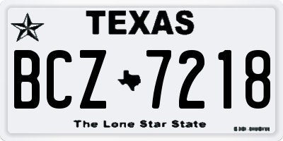 TX license plate BCZ7218