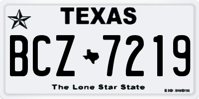 TX license plate BCZ7219