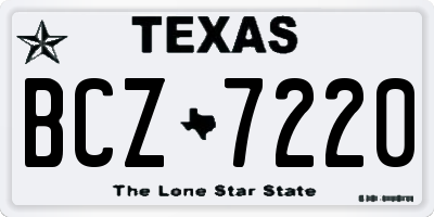 TX license plate BCZ7220