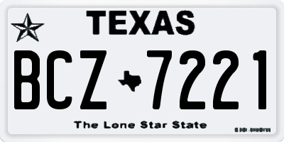 TX license plate BCZ7221