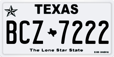 TX license plate BCZ7222