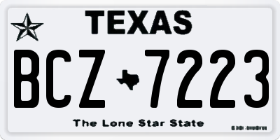 TX license plate BCZ7223