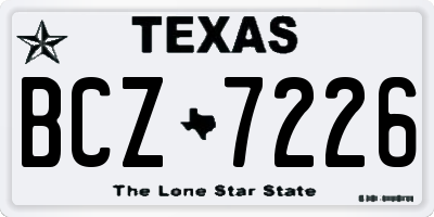 TX license plate BCZ7226