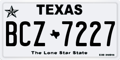 TX license plate BCZ7227
