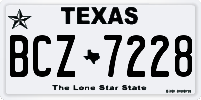 TX license plate BCZ7228