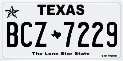TX license plate BCZ7229