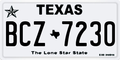 TX license plate BCZ7230