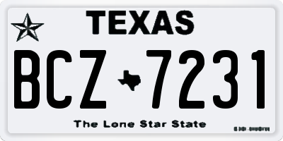 TX license plate BCZ7231