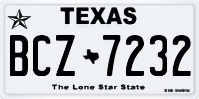 TX license plate BCZ7232