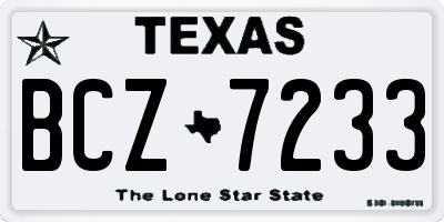 TX license plate BCZ7233