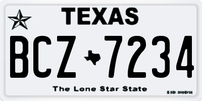 TX license plate BCZ7234