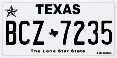 TX license plate BCZ7235